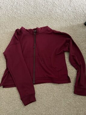 Women's Full-Zip Hoodie in Deep Burgundy